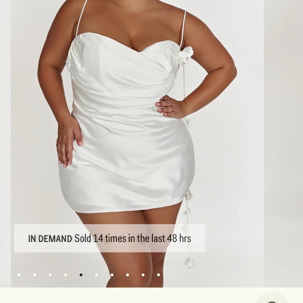 Meshki Ivory Satin Dress